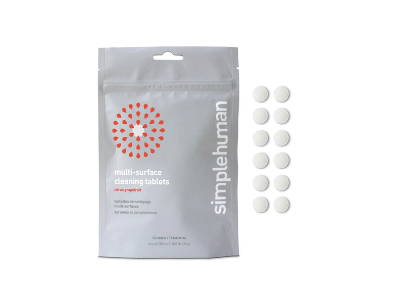 Simplehuman Mehrflächen-Reinigungstabletten, Zitrus-Grapefruit, Packung mit 12