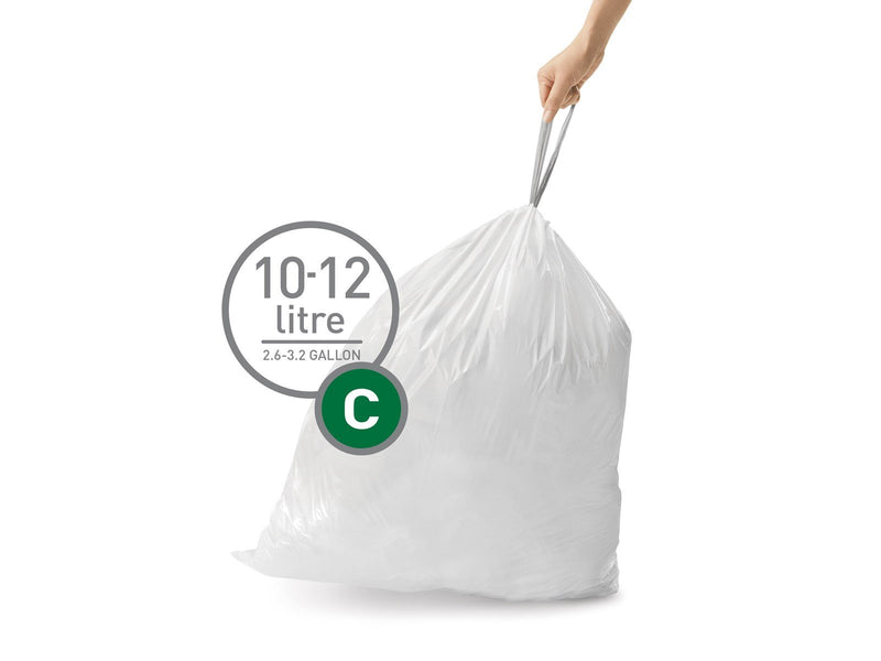 Simplehuman Code C maßgeschneiderte Müllbeutel, Packung mit 20, weiß