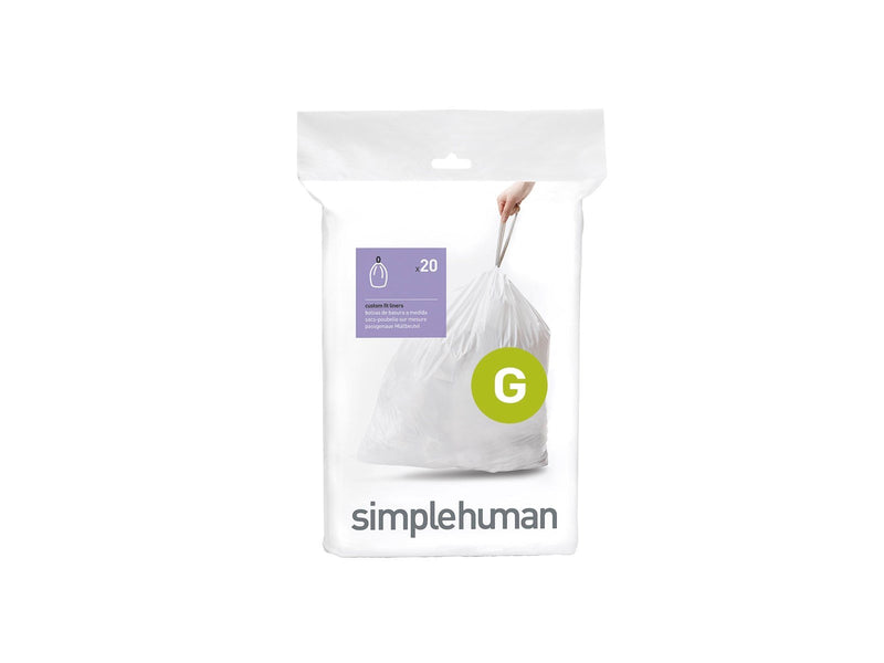 Simplehuman Code G maßgeschneiderte Müllbeutel, Packung mit 20, weiß