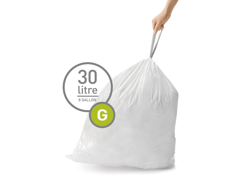Simplehuman Code G maßgeschneiderte Müllbeutel, Packung mit 20, weiß