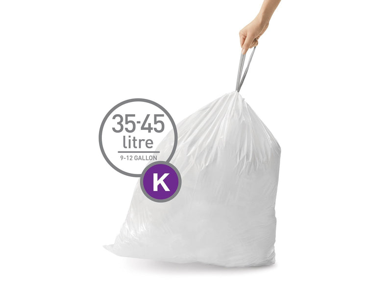 Simplehuman Code K maßgeschneiderte Müllbeutel, Packung mit 20, weiß