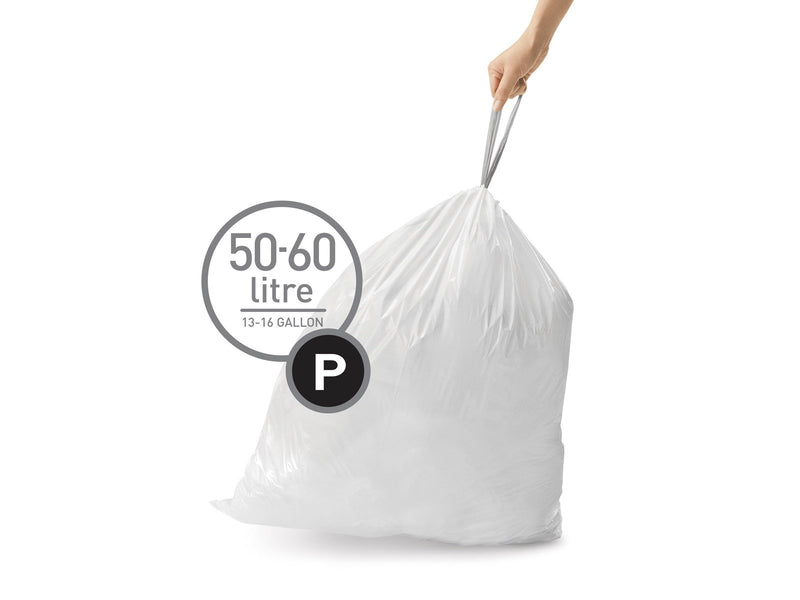 Simplehuman Code P maßgeschneiderte Müllbeutel, Packung mit 20, weiß