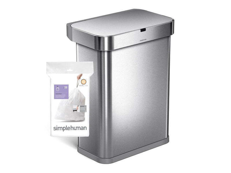 Simplehuman Code Q maßgeschneiderte Müllbeutel, Packung mit 20, weiß