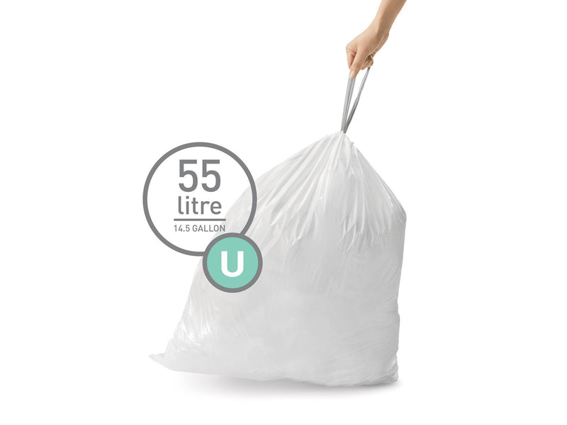 Simplehuman Code U maßgeschneiderte Müllbeutel, Packung mit 20, weiß