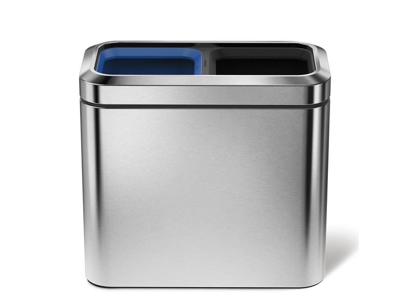 Simplehuman 20L (10/10), schlanker offener Recycler, gebürsteter Edelstahl