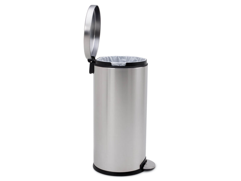 Simplehuman 30L runder Tretmülleimer, gebürsteter Edelstahl