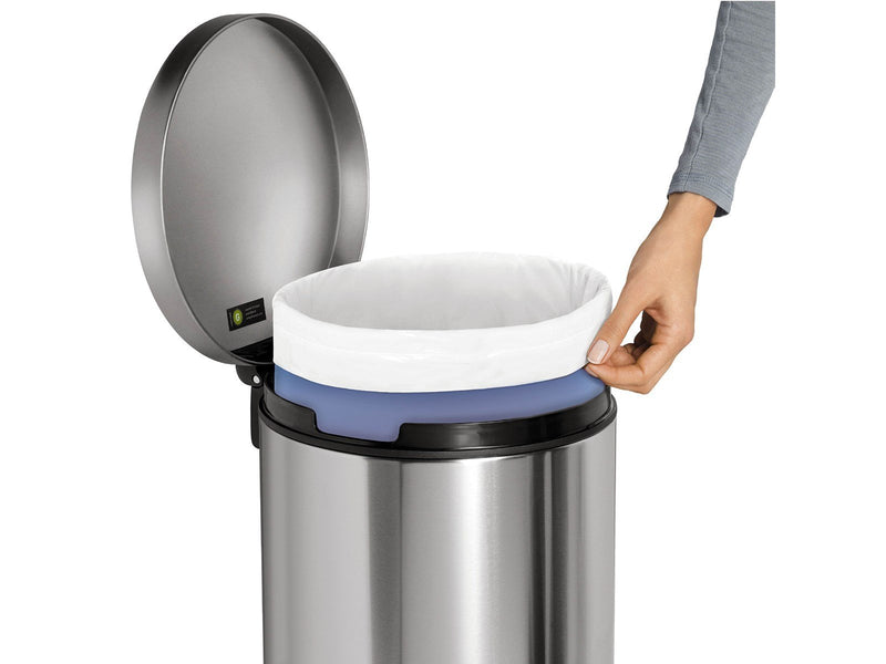 Simplehuman 30L runder Tretmülleimer, gebürsteter Edelstahl
