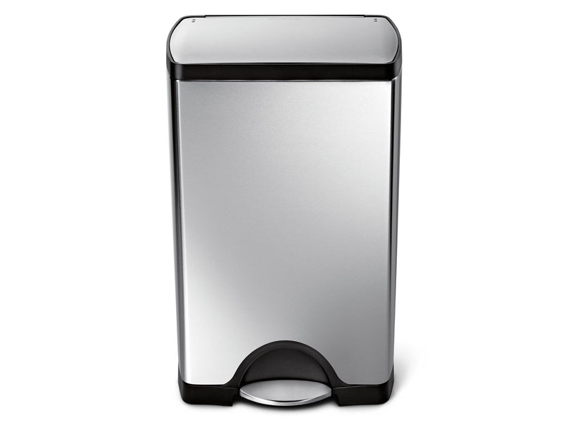 Simplehuman 38L rechteckiger Treteimer, gebürsteter Edelstahl