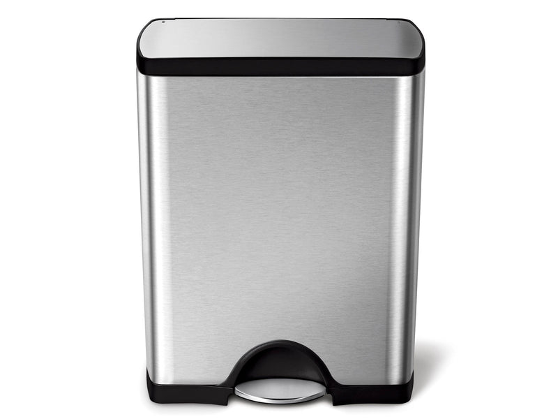 Simplehuman 50L rechteckiger Treteimer, gebürsteter Edelstahl