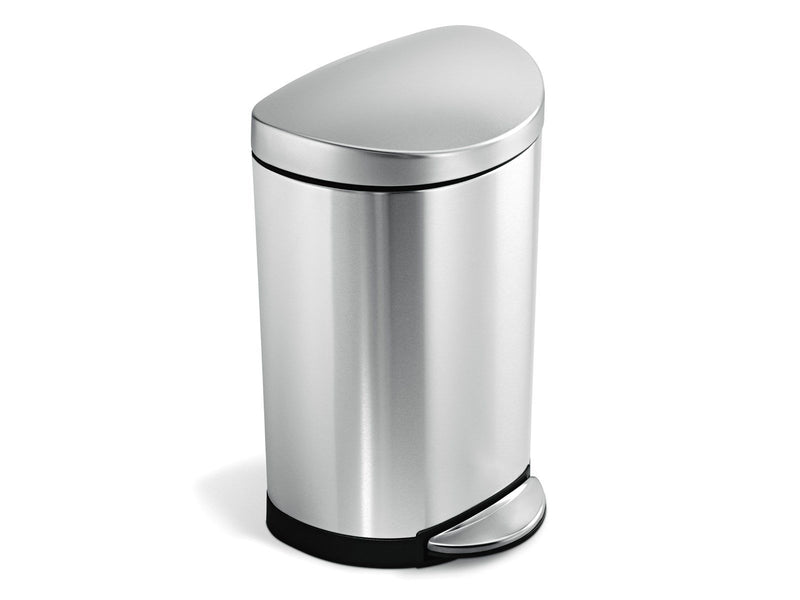 Simplehuman 10L halb-runder Pedaleimer, gebürsteter Edelstahl