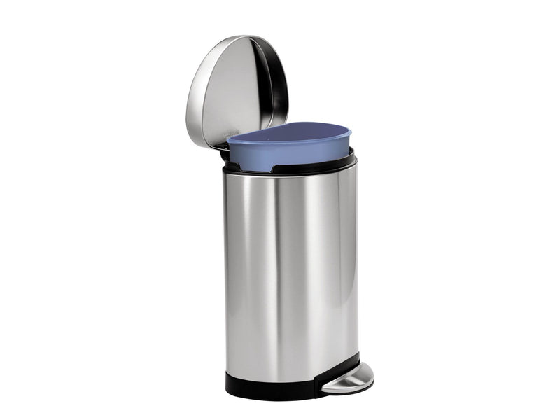 Simplehuman 10L halb-runder Pedaleimer, gebürsteter Edelstahl