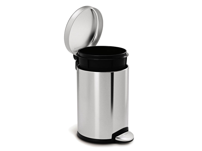 Simplehuman 4,5L runder Pedaleimer, gebürsteter Stahl