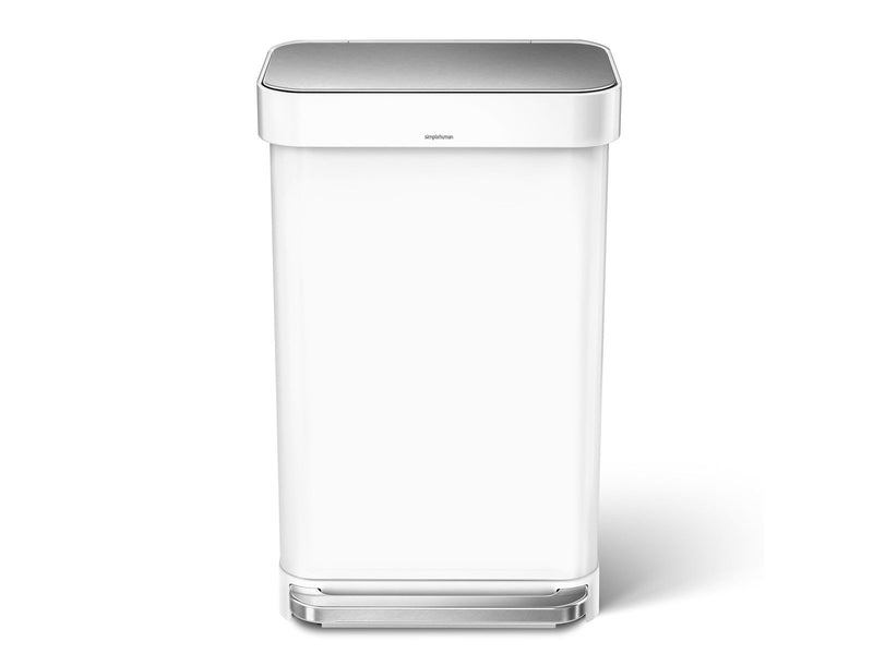 Simplehuman 45L rechteckiger Behälter mit Liner-Tasche, weiß