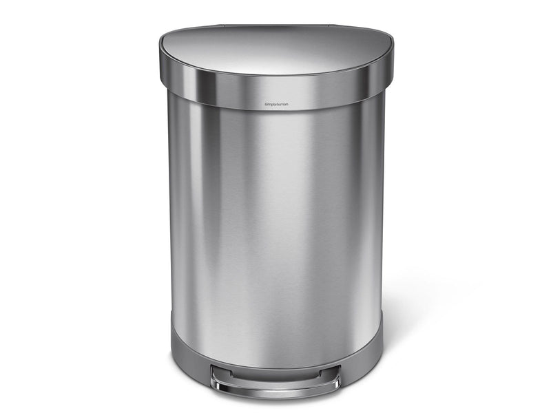 Simplehuman 60L halbrunder Pedalbehälter, gebürsteter Edelstahl