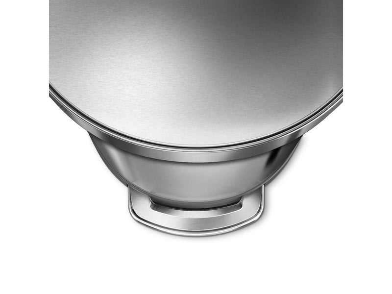Simplehuman 60L halbrunder Pedalbehälter, gebürsteter Edelstahl