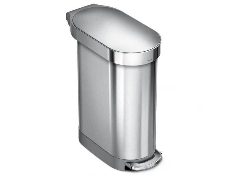 Simplehuman 45L schlanker Pedalbehälter, gebürsteter Edelstahl
