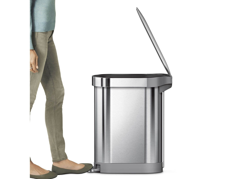 Simplehuman 45L schlanker Pedalbehälter, gebürsteter Edelstahl