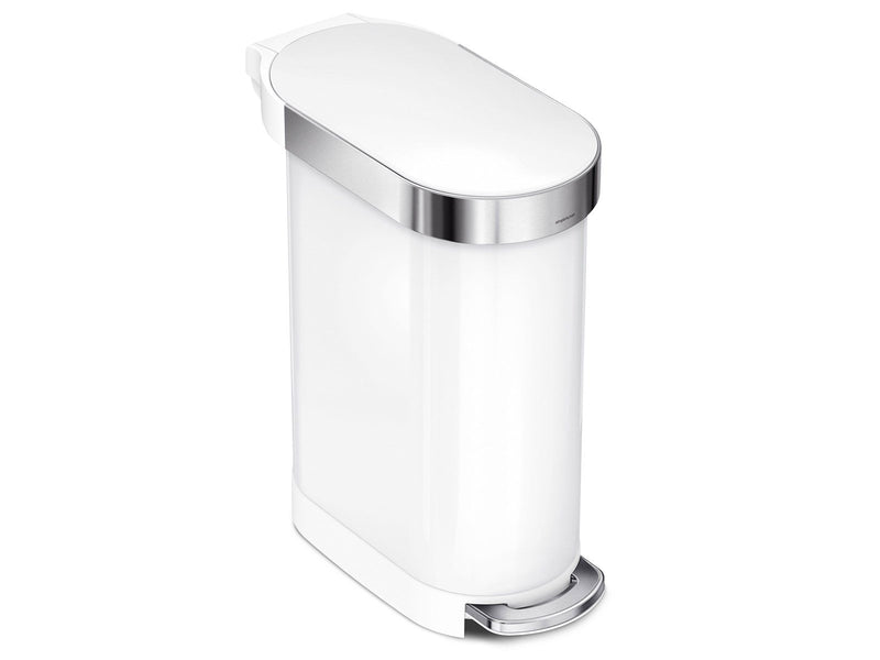 Simplehuman 45L schlanker Pedalbehälter, weiß