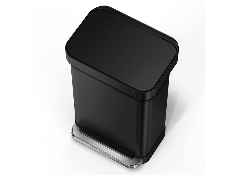 Simplehuman 45L rechteckiger Behälter mit Liner-Tasche, schwarz