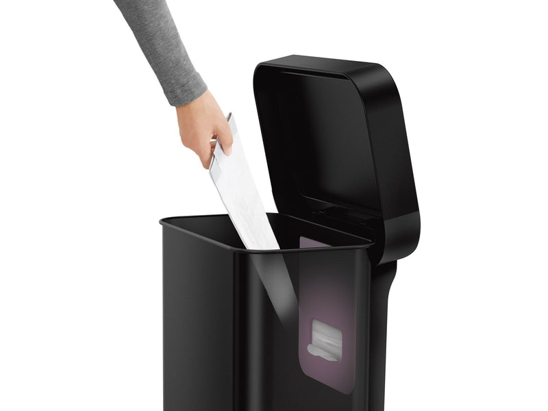 Simplehuman 45L rechteckiger Behälter mit Liner-Tasche, schwarz