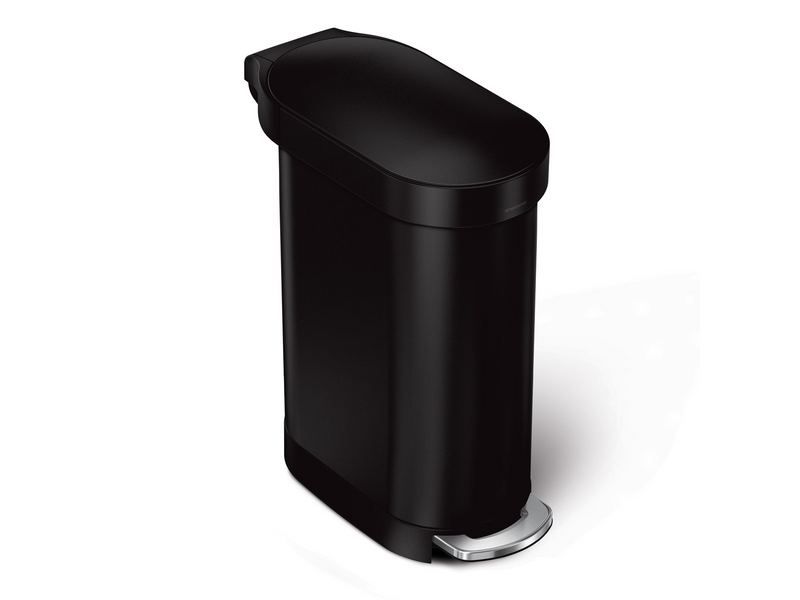 Simplehuman 45L schlanker Pedalbehälter, schwarz