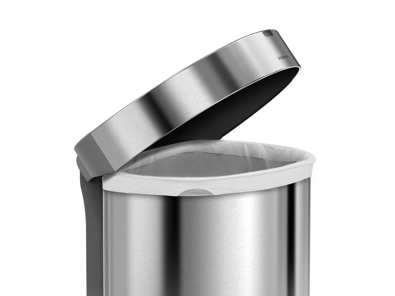 Simplehuman 45L halb-runder Sensormülleimer, gebürstet
