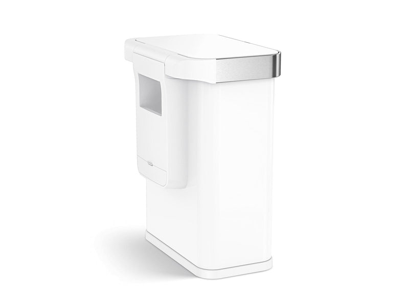 Simplehuman 58L rechteckiger Sensor-Mülleimer mit Sprachsteuerung, weiß