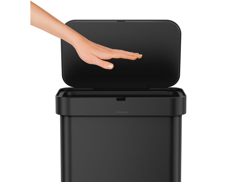 Simplehuman 58L rechteckiger Sensor-Mülleimer mit Sprachsteuerung, schwarz