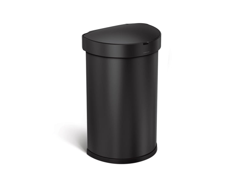 Simplehuman 45L halb-runder Sensormülleimer, schwarz