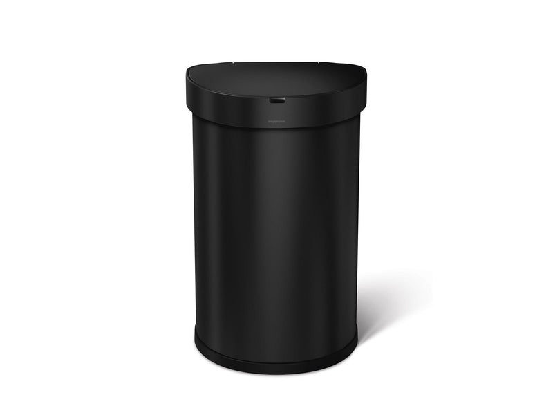 Simplehuman 45L halb-runder Sensormülleimer, schwarz