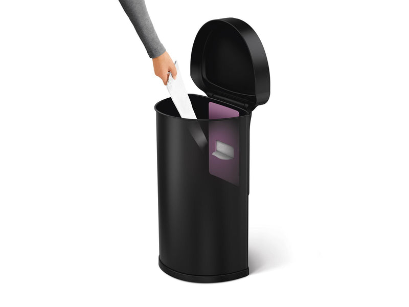 Simplehuman 45L halb-runder Sensormülleimer, schwarz