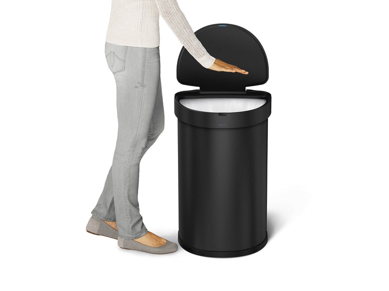 Simplehuman 45L halb-runder Sensormülleimer, schwarz