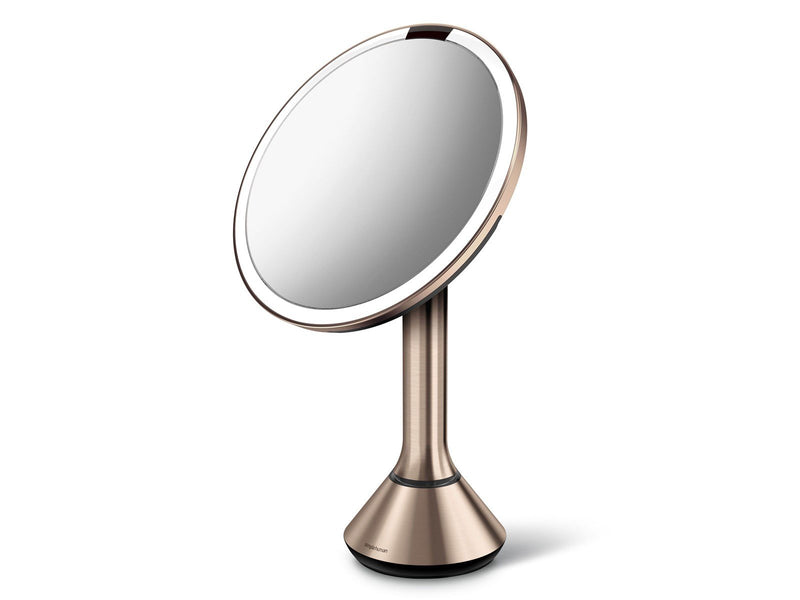 Simplehuman Sensor-Spiegel mit Touch-Control-Helligkeit und doppelter Lichtfunktion, Roségold