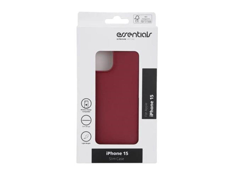 Essentials Sand Bursted Cover Burgundy - iPhone 15