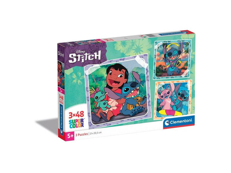 Clementoni Jigsaw Puzzle Super Color Square Disney Stitch 3x48pcs. Boden