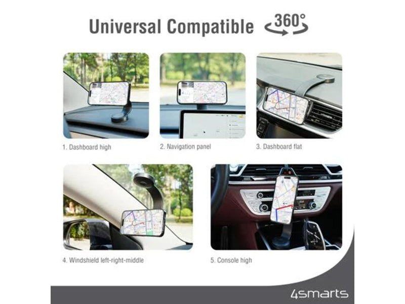 4smarts Qi2 Car Charging Set - Grey