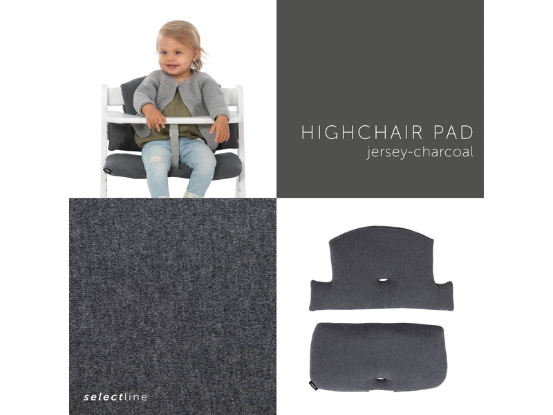 Hauck Select high chair cushion Jersey Charcoal