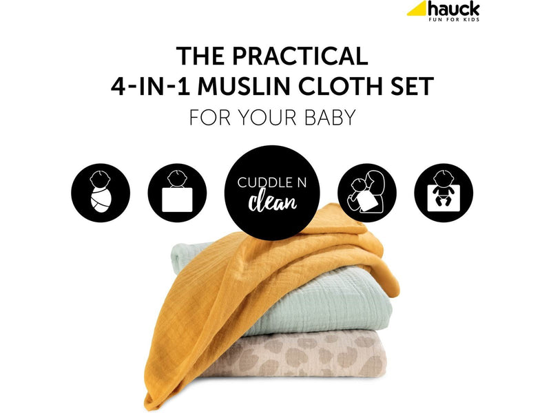 Hauck Cuddle N Clean gauze cloth 80 x 80 cm 3 pcs
