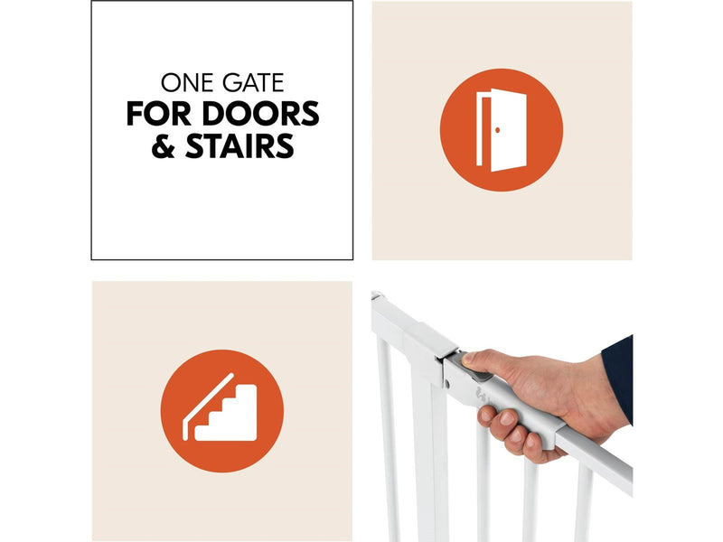 Hauck Clear Step Autoclose 2 security gate 75 - 80 cm white + 21 cm extension piece