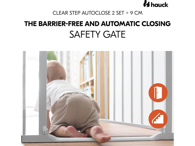 Hauck Clear Step Autoclose 2 security gate 75 - 80 cm white + 9 cm extension piece