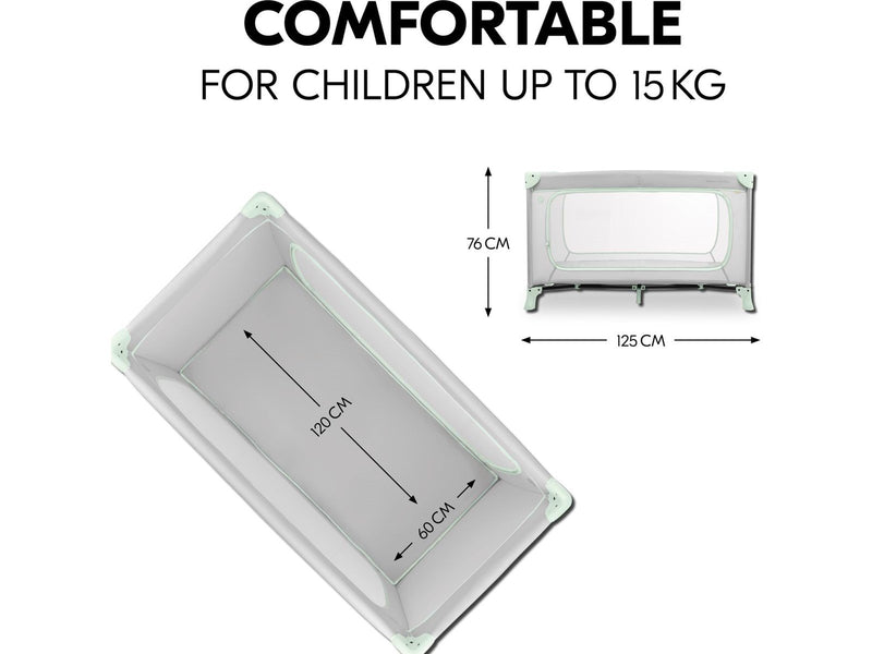 Hauck Dream N Play Plus travel cot dusty mint