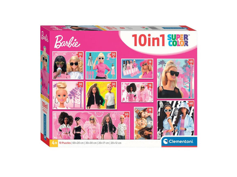 Clementoni Jigsaw Puzzle Super Color 10in1 Barbie Boden