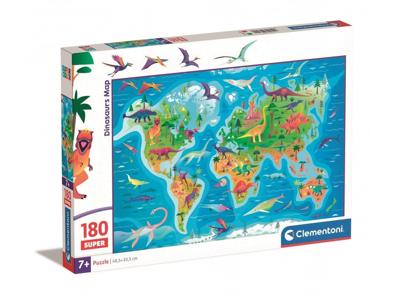 Clementoni Jigsaw Puzzle Super Color Dinosaur Map 180pcs. Boden