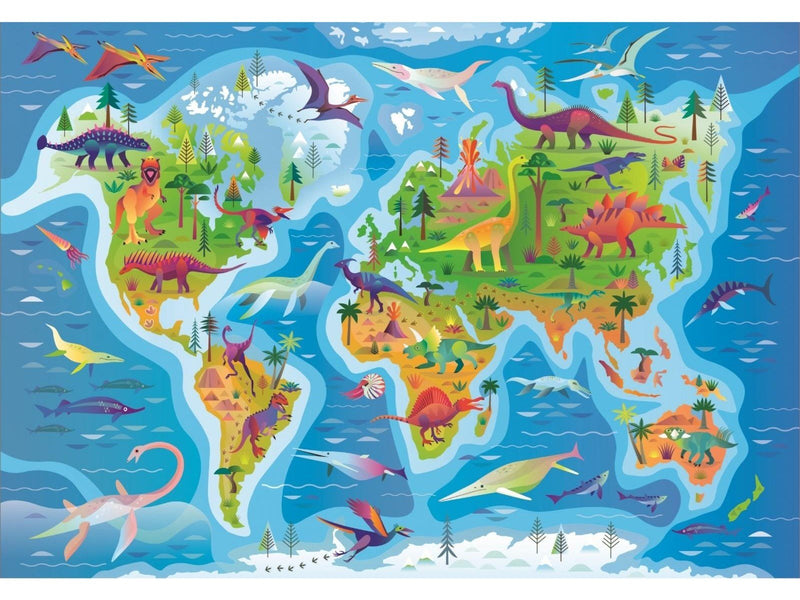 Clementoni Jigsaw Puzzle Super Color Dinosaur Map 180pcs. Boden