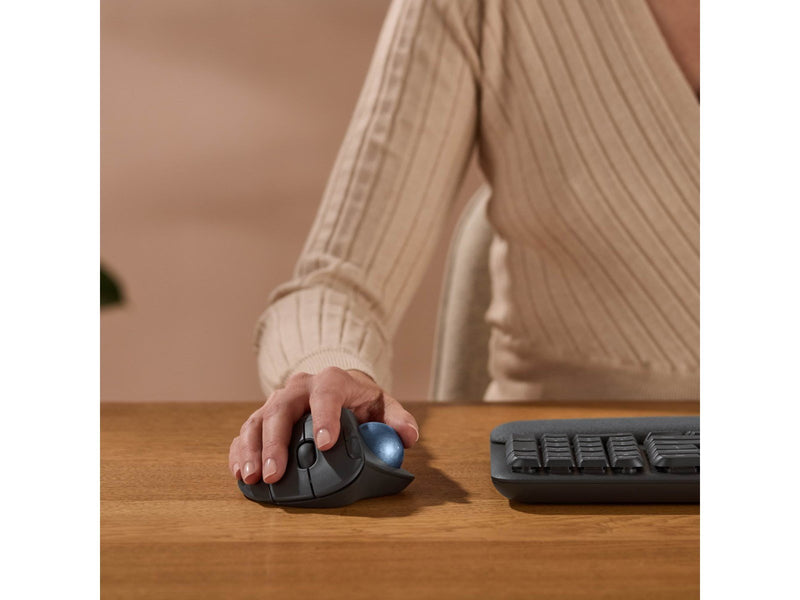 Logitech Ergo M575s - Graphite - Ergonomische Maus (Schwarz)