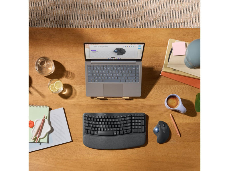 Logitech Ergo M575s - Graphite - Ergonomische Maus (Schwarz)