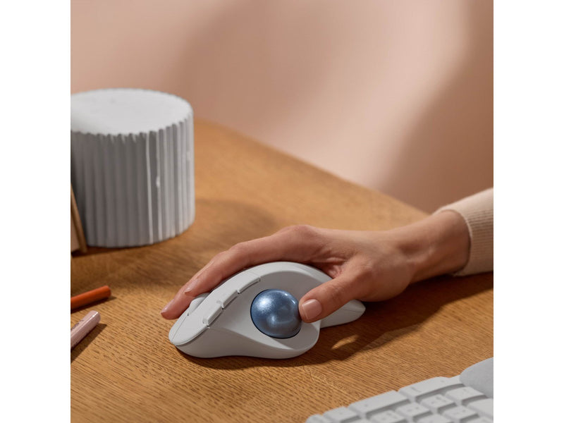 Logitech Ergo M575s - Off-White - Ergonomische Maus (Weiß)