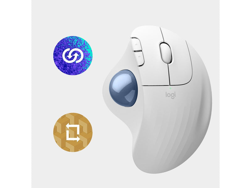 Logitech Ergo M575s - Off-White - Ergonomische Maus (Weiß)