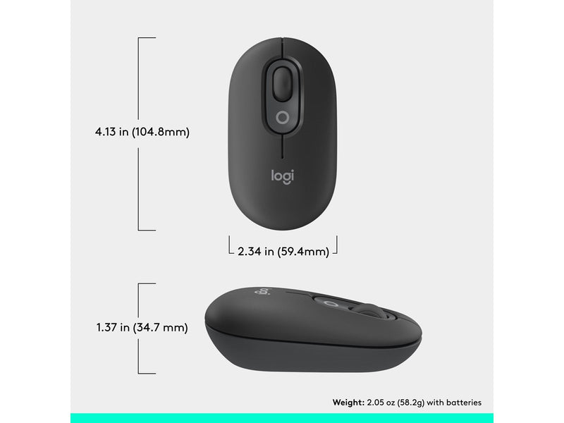 Logitech POP Mouse with Emoji - Graphite - Maus (Schwarz)