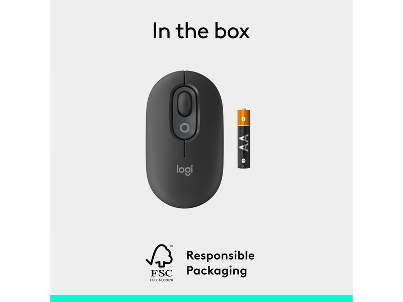 Logitech POP Mouse with Emoji - Graphite - Maus (Schwarz)